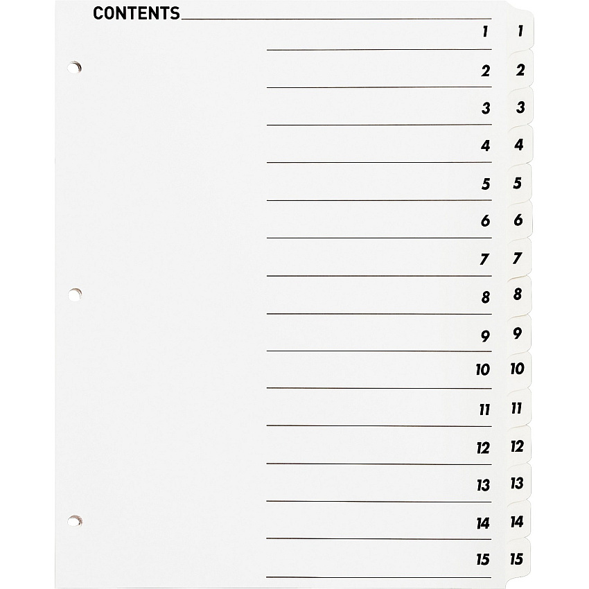 Business Source Table of Content Quick Index Dividers (BSN05857)