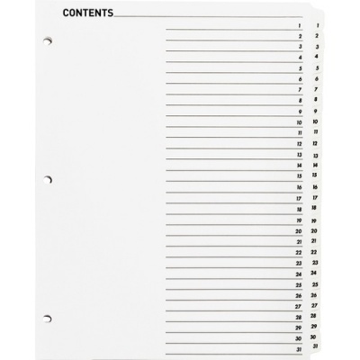 Business Source Table of Content Quick Index Dividers (05859)