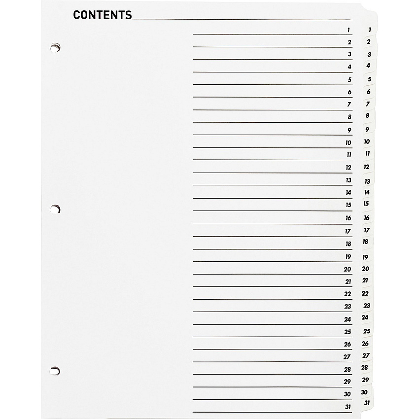 Business Source Table of Content Quick Index Dividers (BSN05859)