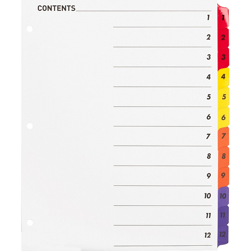 Business Source Table of Content Quick Index Dividers (BSN21903)