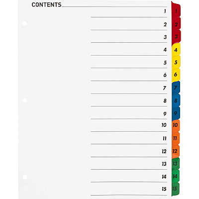Business Source Table of Content Quick Index Dividers (BSN21904)