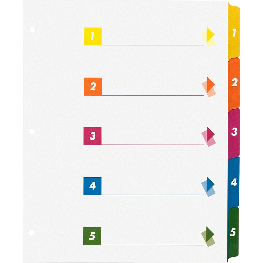 Business Source Color-coded Table of Contents/Tabs Index Dividers (BSN21908)