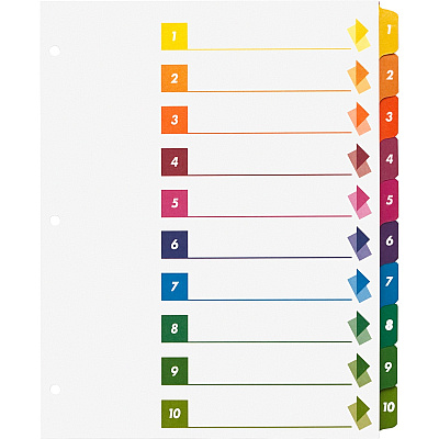 Business Source Color-coded Table of Contents/Tabs Index Dividers (BSN21910)