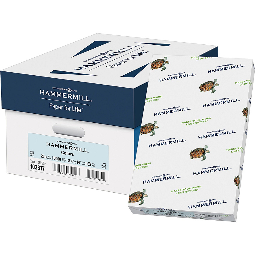 Hammermill Colors Recycled Copy Paper - Blue (HAM103317CT)