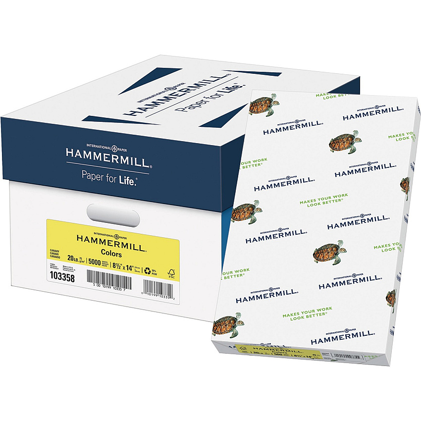 Hammermill Colors Recycled Copy Paper - Canary (HAM103358CT)