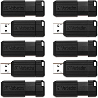 Verbatim 32GB PinStripe USB Flash Drive - Business 10pk - Black (VER70062)