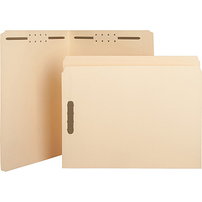 Business Source Straight Tab Cut Letter Recycled Fastener Folder (BSN17211)