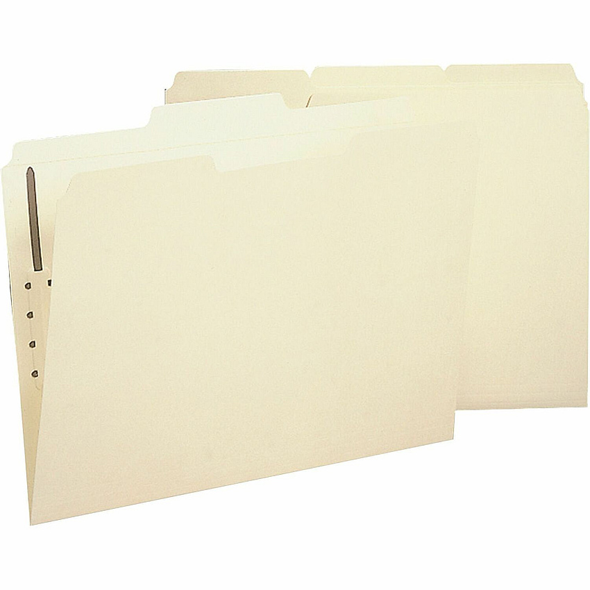 Business Source 1/3 Tab Cut Letter Recycled Fastener Folder (BSN17212)