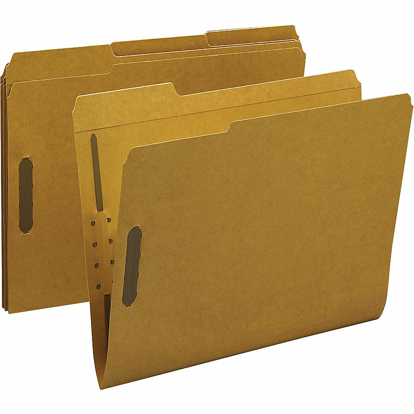 Business Source 1/3 Tab Cut Letter Recycled Fastener Folder (BSN17214)