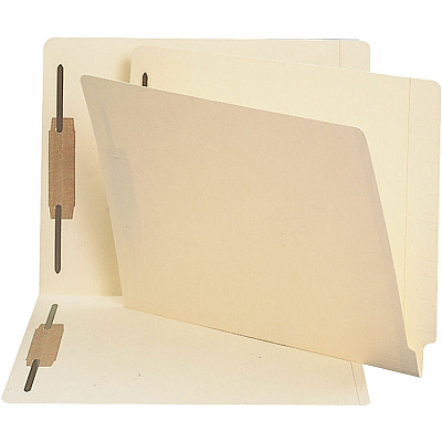 Business Source Straight Tab Cut Letter Recycled Fastener Folder (BSN17263)