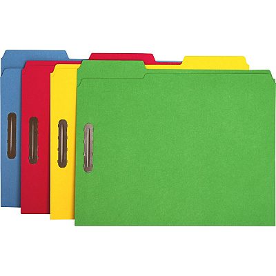 Business Source 1/3 Tab Cut Letter Recycled Fastener Folder (BSN17571)
