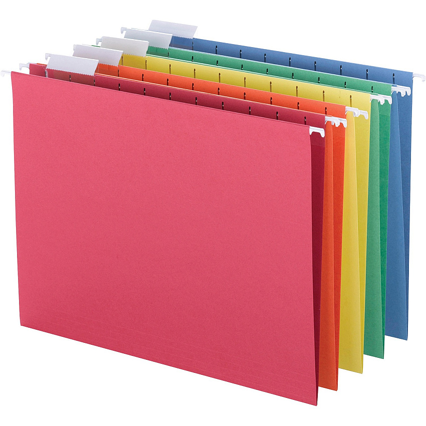 Business Source 1/5 Tab Cut Letter Recycled Hanging Folder (BSN5215AST)