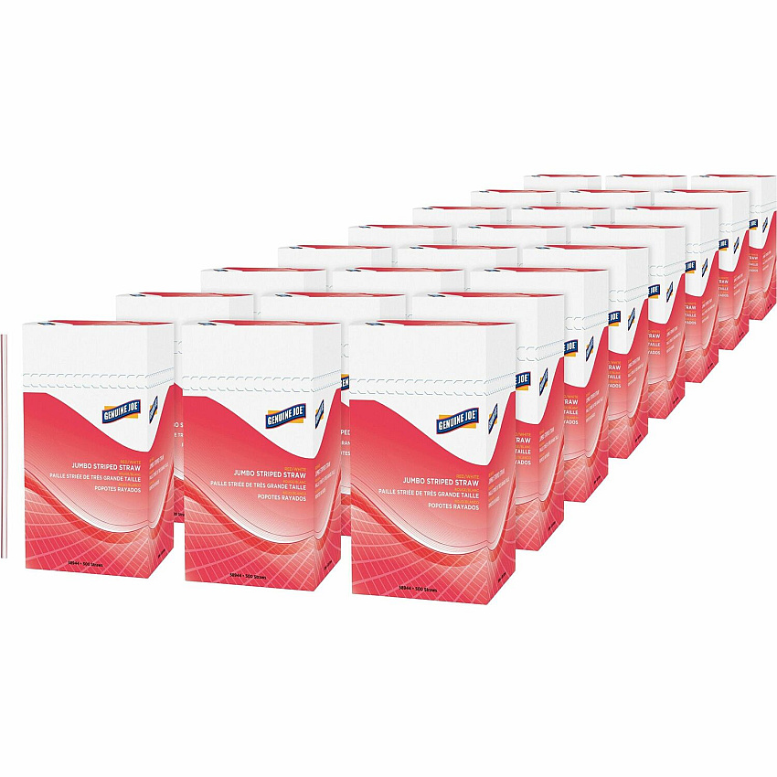 Genuine Joe Jumbo Striped Straws (GJO58944CT)