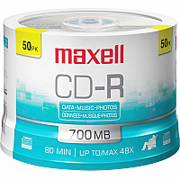 Maxell CD Recordable Media - CD-R - 48x - 700 MB - 50 Pack Spindle (MAX648250)