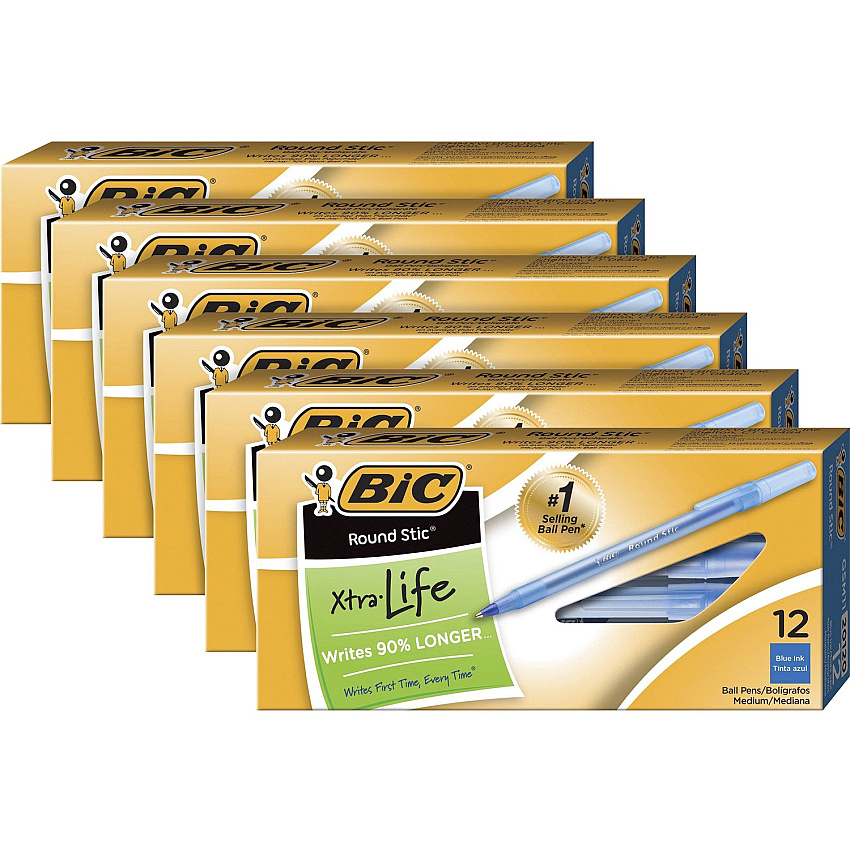 BIC Round Stic Ballpoint Pens (BICGSM11BEBD)