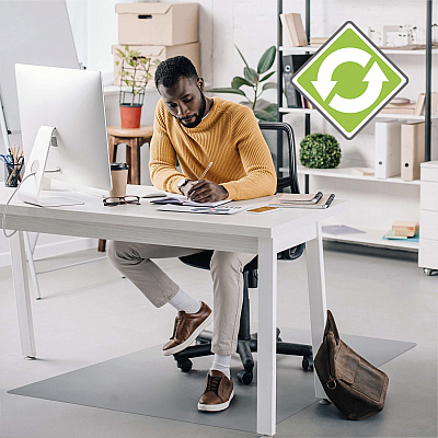 Ecotex Enhanced Polymer Rectangular Chair Mat with Anti-Slip Backing for Hard Floors - 30" x 48" (FLRECO123048AEP)