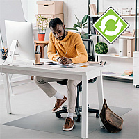Ecotex Enhanced Polymer Rectangular Chair Mat with Anti-Slip Backing for Hard Floors - 48" x 60" (FLRECO124860AEP)