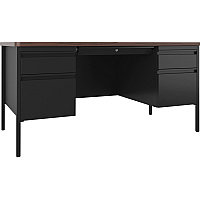 Lorell Fortress Series Double-Pedestal Teachers Desk (LLR66941)