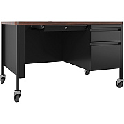 Lorell Fortress Series 48" Mobile Right-Pedestal Teachers Desk (LLR66943)