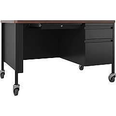Lorell Fortress Series 48" Mobile Right-Pedestal Teachers Desk (LLR66943)