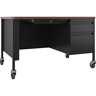 Lorell Fortress Series 48" Mobile Right-Pedestal Teachers Desk (LLR66943)