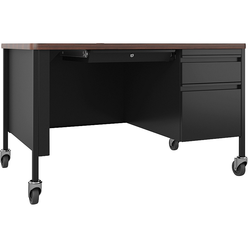 Lorell Fortress Series 48" Mobile Right-Pedestal Teachers Desk (LLR66943)
