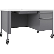 Lorell Fortress Series 48" Mobile Right-Pedestal Teachers Desk (LLR66944)