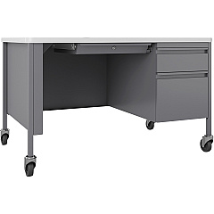 Lorell Fortress Series 48" Mobile Right-Pedestal Teachers Desk (LLR66944)