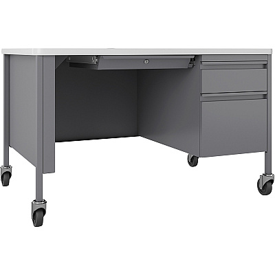 Lorell Fortress Series 48" Mobile Right-Pedestal Teachers Desk (LLR66944)
