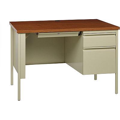 Lorell Fortress Series 45-1/2" Right Single-Pedestal Desk (LLR66947)