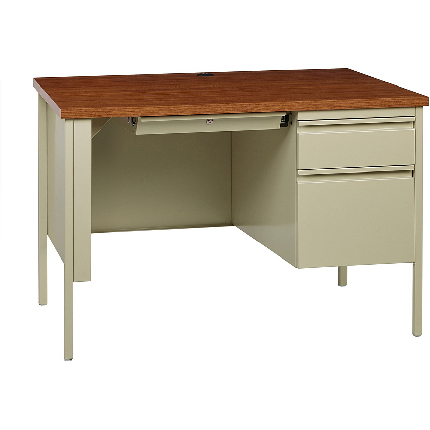 Lorell Fortress Series 45-1/2" Right Single-Pedestal Desk (LLR66947)