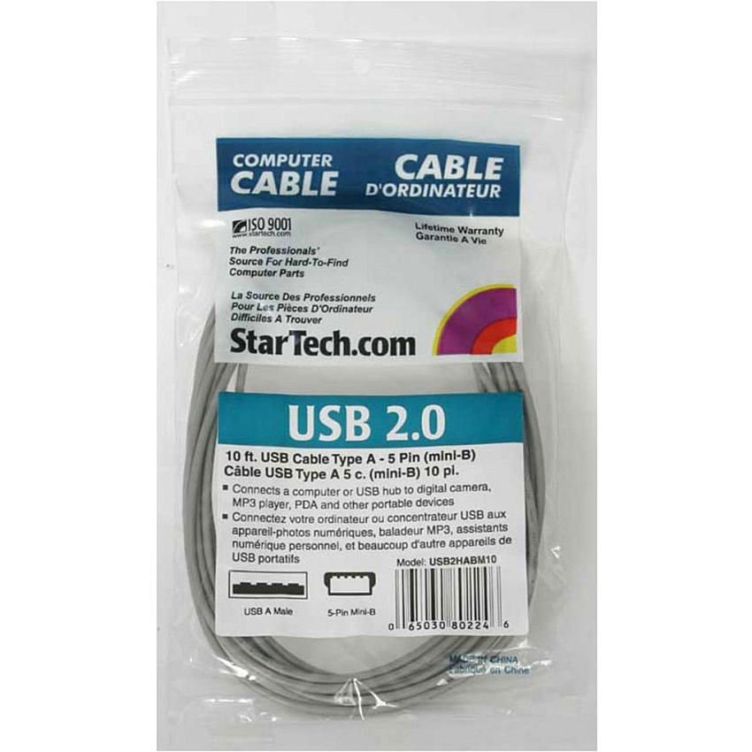 StarTech 10 Ft Usb A To Mini B Cable (USB2HABM10)