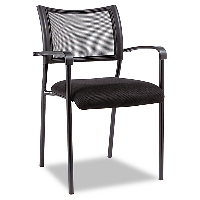 Alera Eikon Series Stacking Mesh Guest Chair, 20.86" x 24.01" x 33.07", Black Seat, Black Back, Black Base, 2/Carton (ALEEK43ME10B)