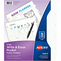 Avery Write & Erase Pocket Plastic Dividers (AVE16825)