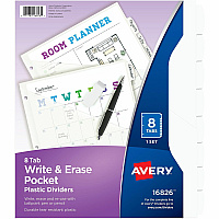 Avery Write & Erase Pocket Plastic Dividers (AVE16826)