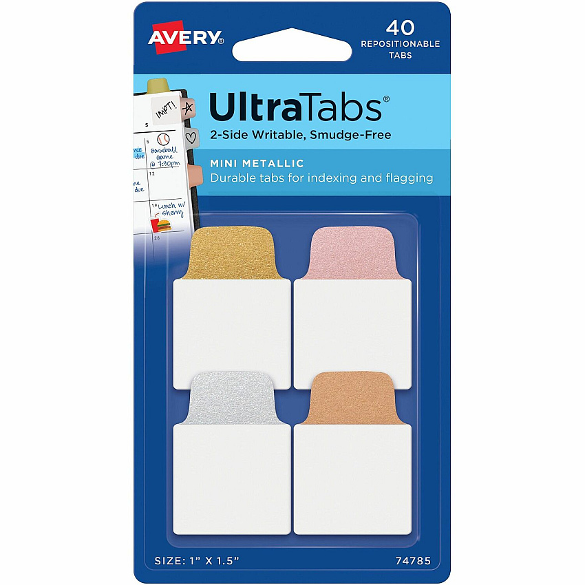 Avery UltraTabs Metallic Color 2-sided Mini Tabs (AVE74785)
