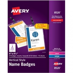 Avery Vertical Hanging Style Name Badges (8520)