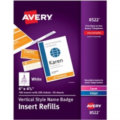 Avery Vertical Style Name Badge with Insert Refills (8522)