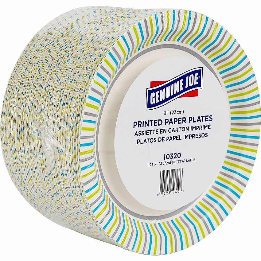 Genuine Joe 9" Printed Paper Plates (GJO10320)
