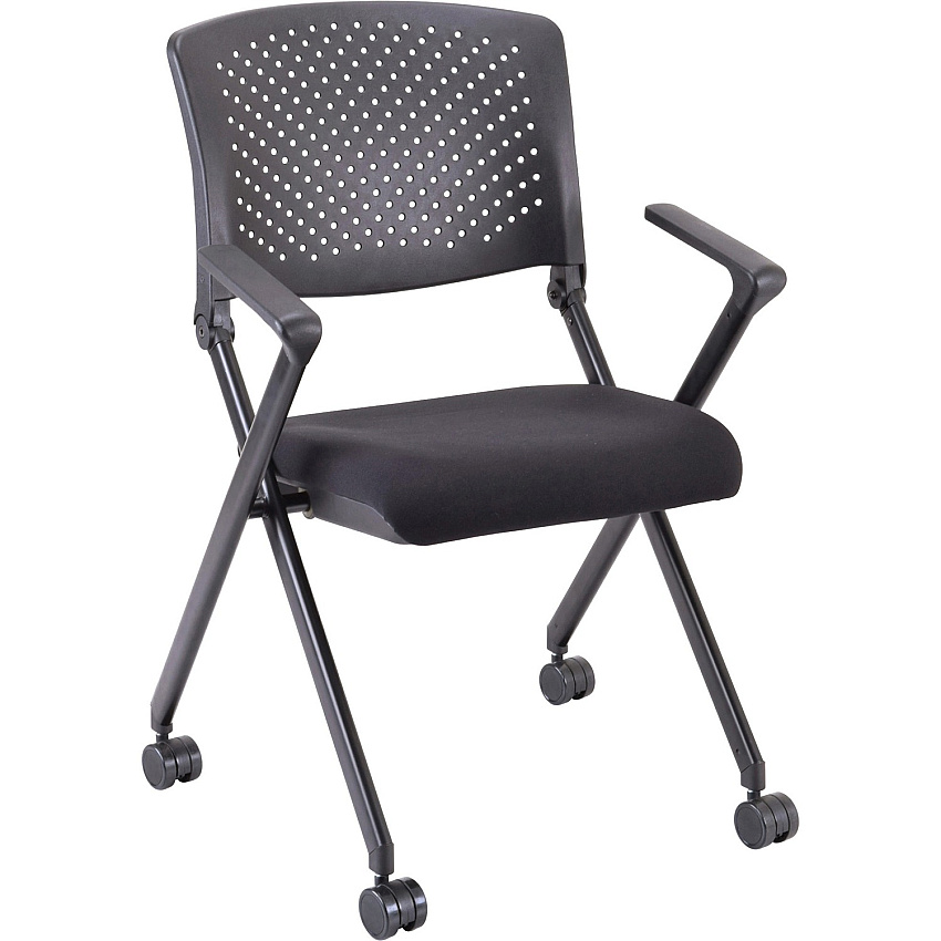 Lorell Upholstered Foldable Nesting Chairs with Arms (LLR41847)