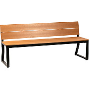 Lorell Faux Wood Outdoor Bench With Backrest (LLR42690)