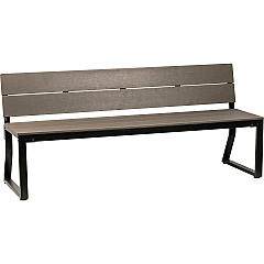 Lorell Faux Wood Outdoor Bench With Backrest (LLR42691)