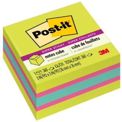Post-it Super Sticky Notes Cube (2027SSGFA)