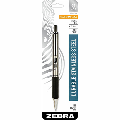 Zebra STEEL 4 Series G-402 Retractable Gel Pen (ZEB49211)