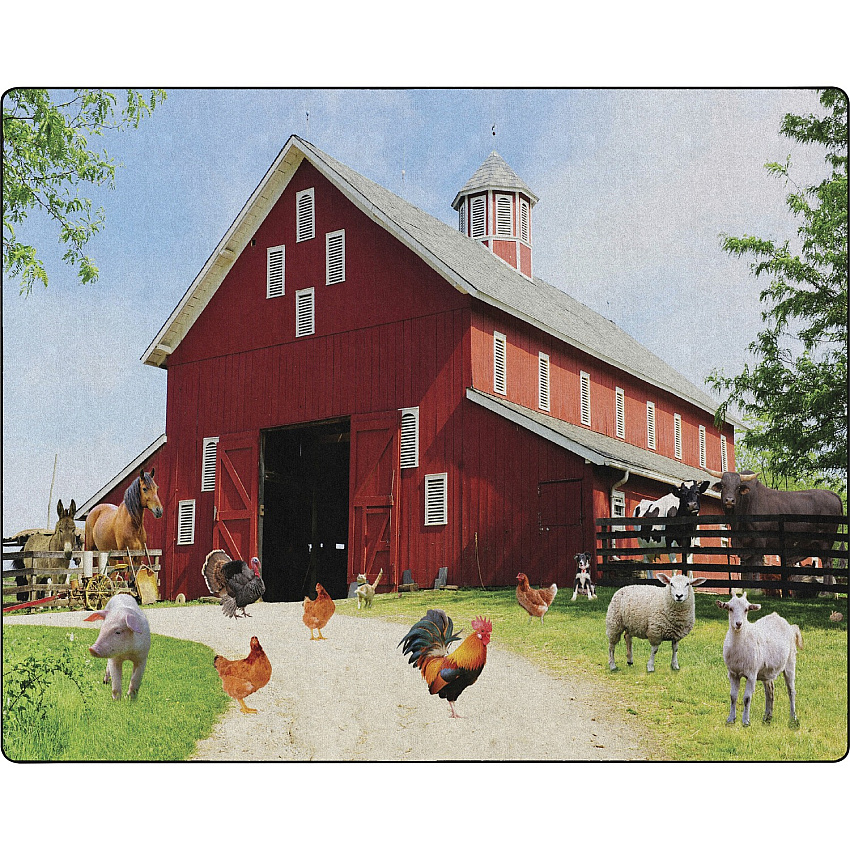 Flagship Carpets Barn Animals Classroom Rug (FA100458FS)