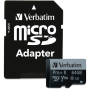 Verbatim Pro II Plus 64 GB Class 10/UHS-II (U3) microSDXC - 1 Pack (99168)