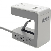 Tripp Lite 6-Outlet Surge Protector w/2 USB-A (2.4A Shared) & 1 USB-C (3A) - 8 ft. (2.43 m) Cord, 1080 Joules, Desk Clamp (TLP648USBC)