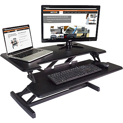 Victor High Rise Height Adjustable Compact Standing Desk with Keyboard Tray (VCTDCX610)