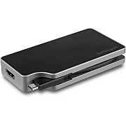 StarTech Usb-c Multiport Video Adapter - 4-in-1 - 95w Power Delivery - Space Gray - Usb-c To Vga Dvi Hdmi Or Mdp - Aluminum - 4k 60hz - Wrap-around Cable (CDPVDHMDPDP)