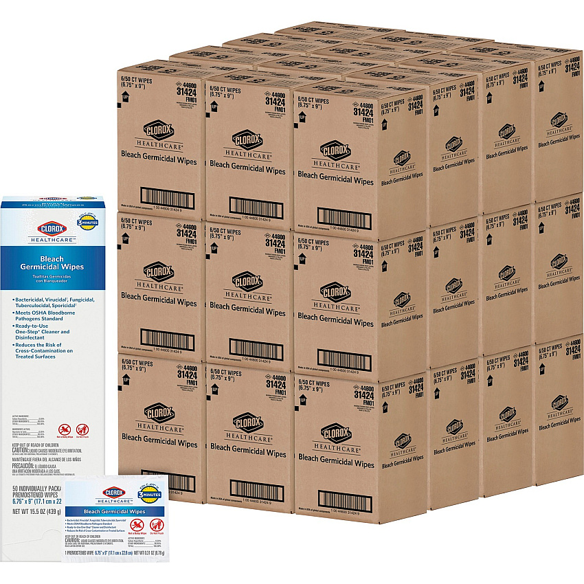 Clorox Healthcare Bleach Germicidal Wipes (CLO31424BD)
